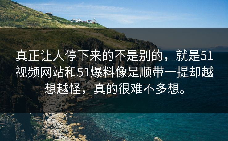 真正让人停下来的不是别的，就是51视频网站和51爆料像是顺带一提却越想越怪，真的很难不多想。