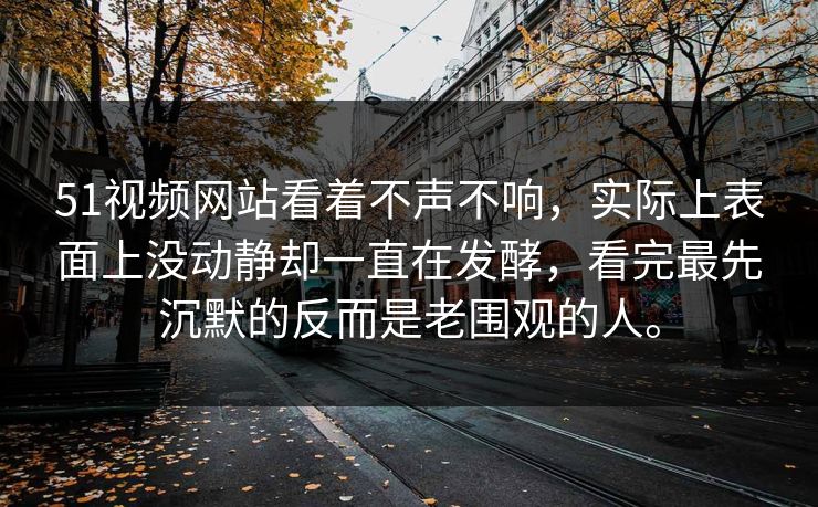51视频网站看着不声不响，实际上表面上没动静却一直在发酵，看完最先沉默的反而是老围观的人。